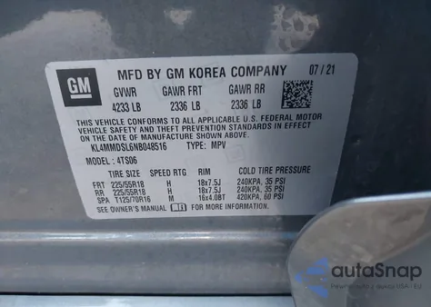 2022 Buick Encore Gx Fwd Select из США, поврежденный, VIN KL4MMDSL6NB048516